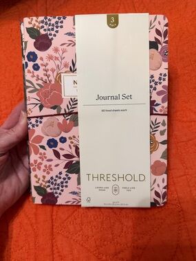 Threshold Pink Floral Elastic Journal Set of 3 New
